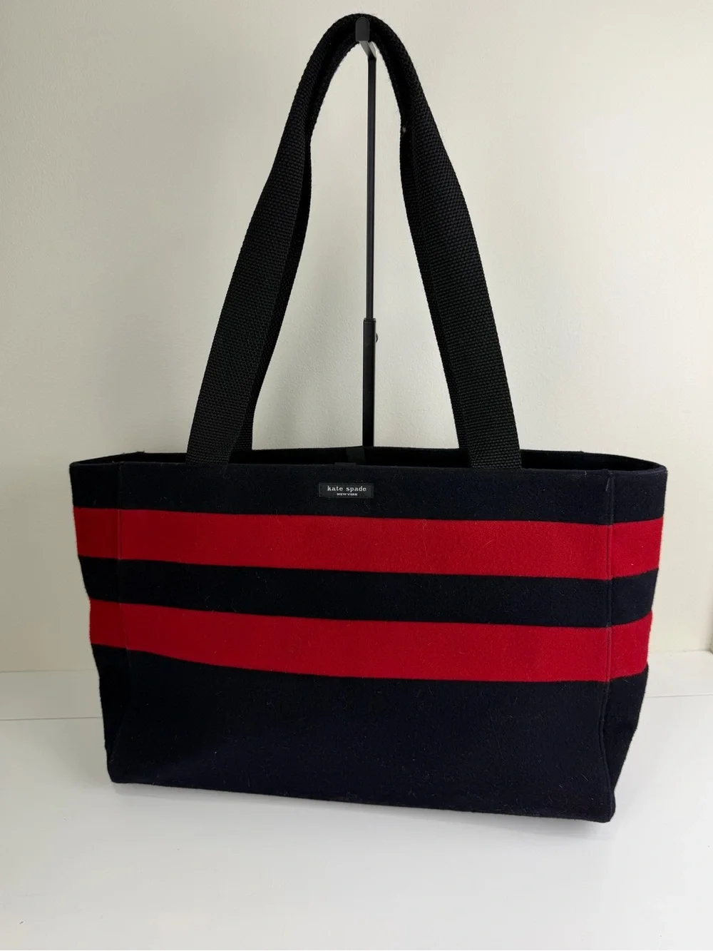 Kate Spade New York Red & Black Striped Baby Tote Diaper Bag
